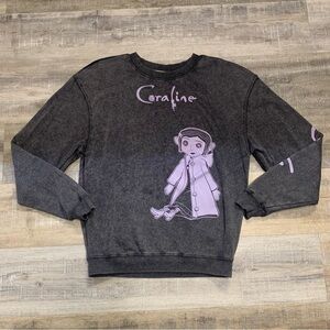 Coraline Movie Gray Crew Neck Sweatshirt Women’s Medium